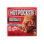 Hot Pockets Italian-style meatballs mozzarella crust 4-pack food box front