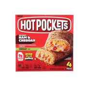 Frozen croissant pocket ham and cheddar sandwich, Hot Pockets 4-pack box front
