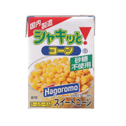 HAGOROMO sweet corn box, no sugar added, 190g, with corn kernels on front