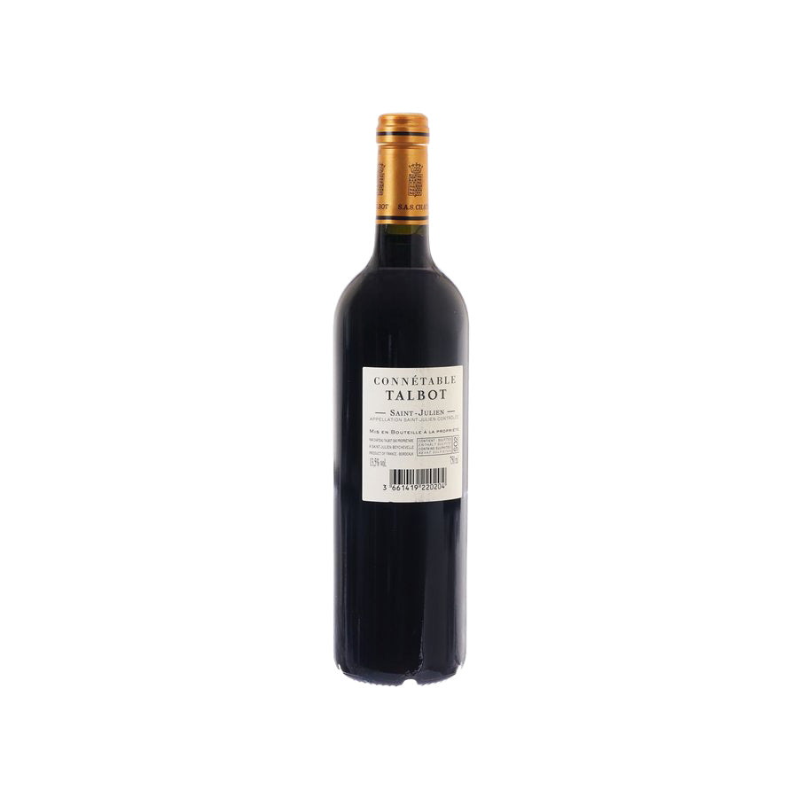 CONNETABLE DE TALBOT Saint-Julien 2020 wine bottle, label with barcode