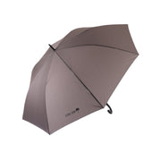 LOG-ON 28-inch golf umbrella, grey fabric with vented panel and curved black handle