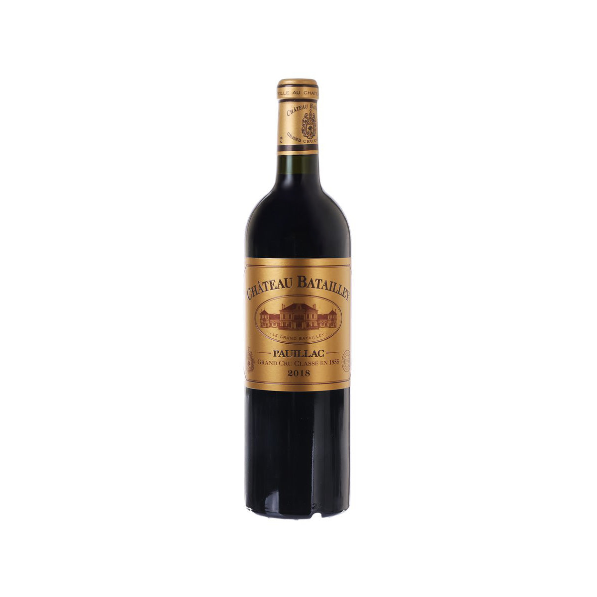 Pauillac wine bottle by CH BATAILLEY, front label, 2018, 750 mL