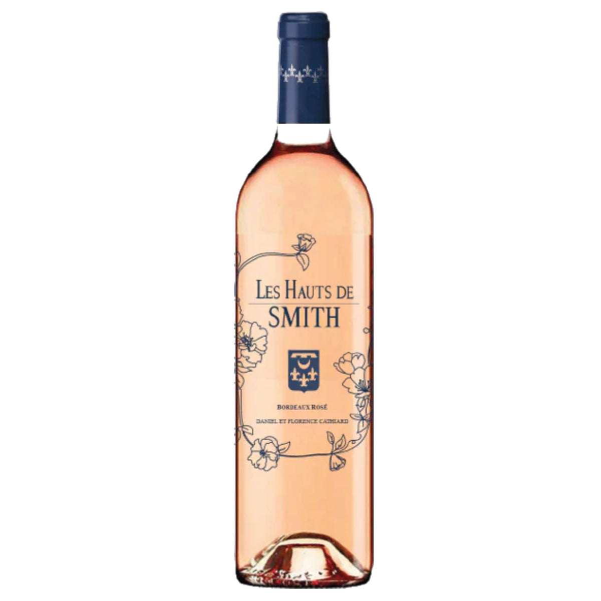 Les Hauts de Smith Rose 2024 rose wine bottle with blue foil neck and front label
