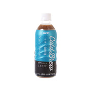 UCC non-sweet cold brew latte PET bottle, blue label front, 500 mL