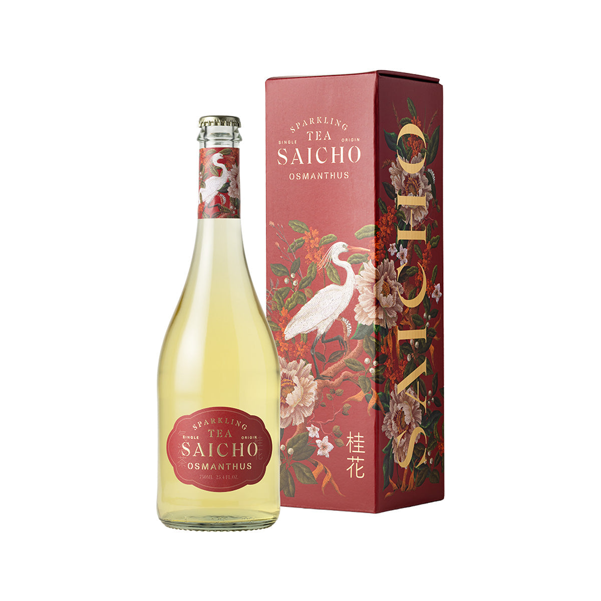 Osmanthus sparkling tea gift pack: 750 mL bottle with red decorative box