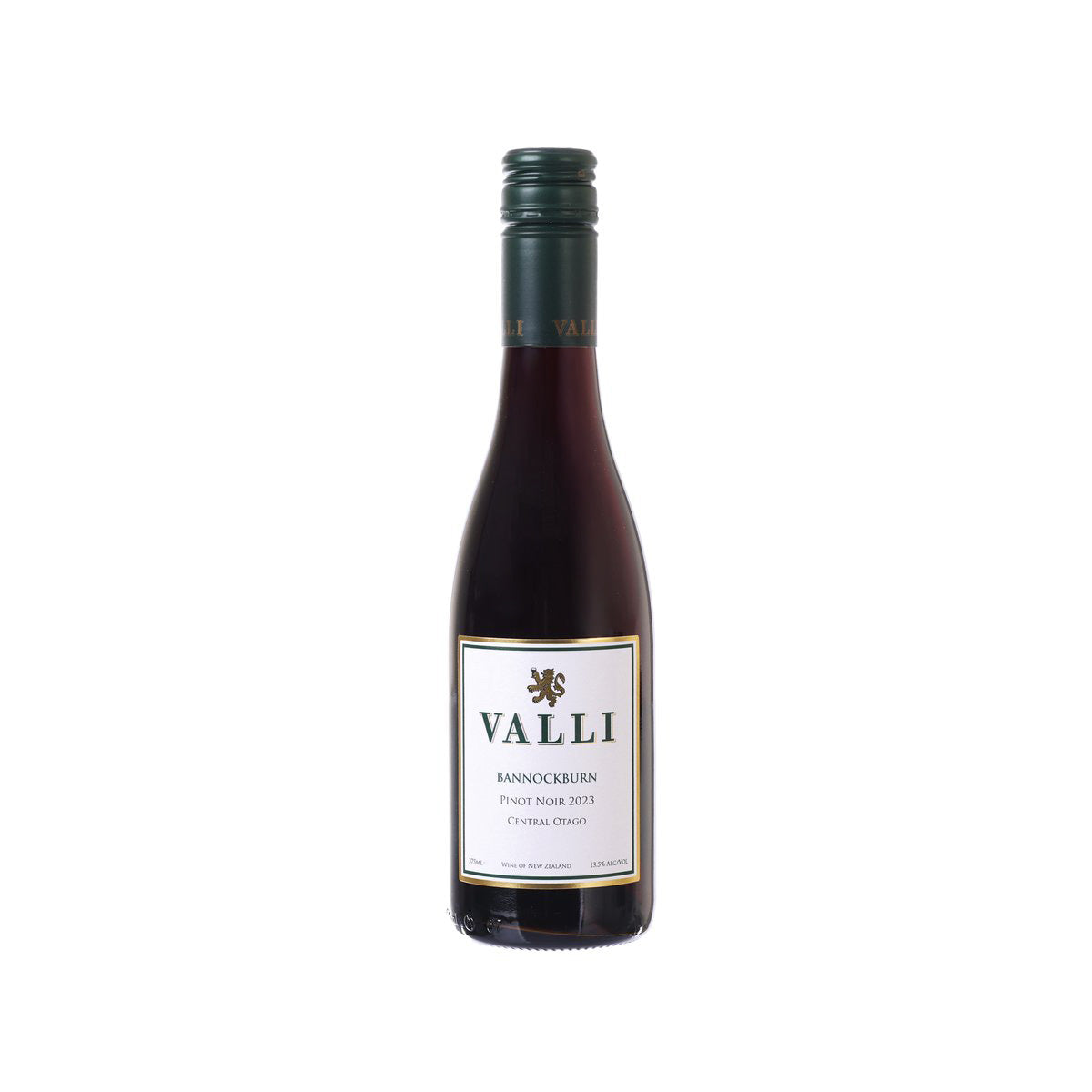 VALLI Bannockburn Vineyard Pinot Noir 2023 wine bottle with front label, 375mL.
