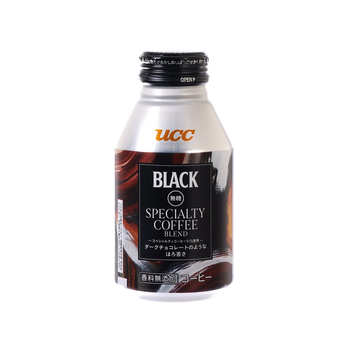 UCC specialty black coffee blend bottle with front label