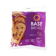 Raisin bread pack with sliced loaves and BASE BREAD logo on purple bag