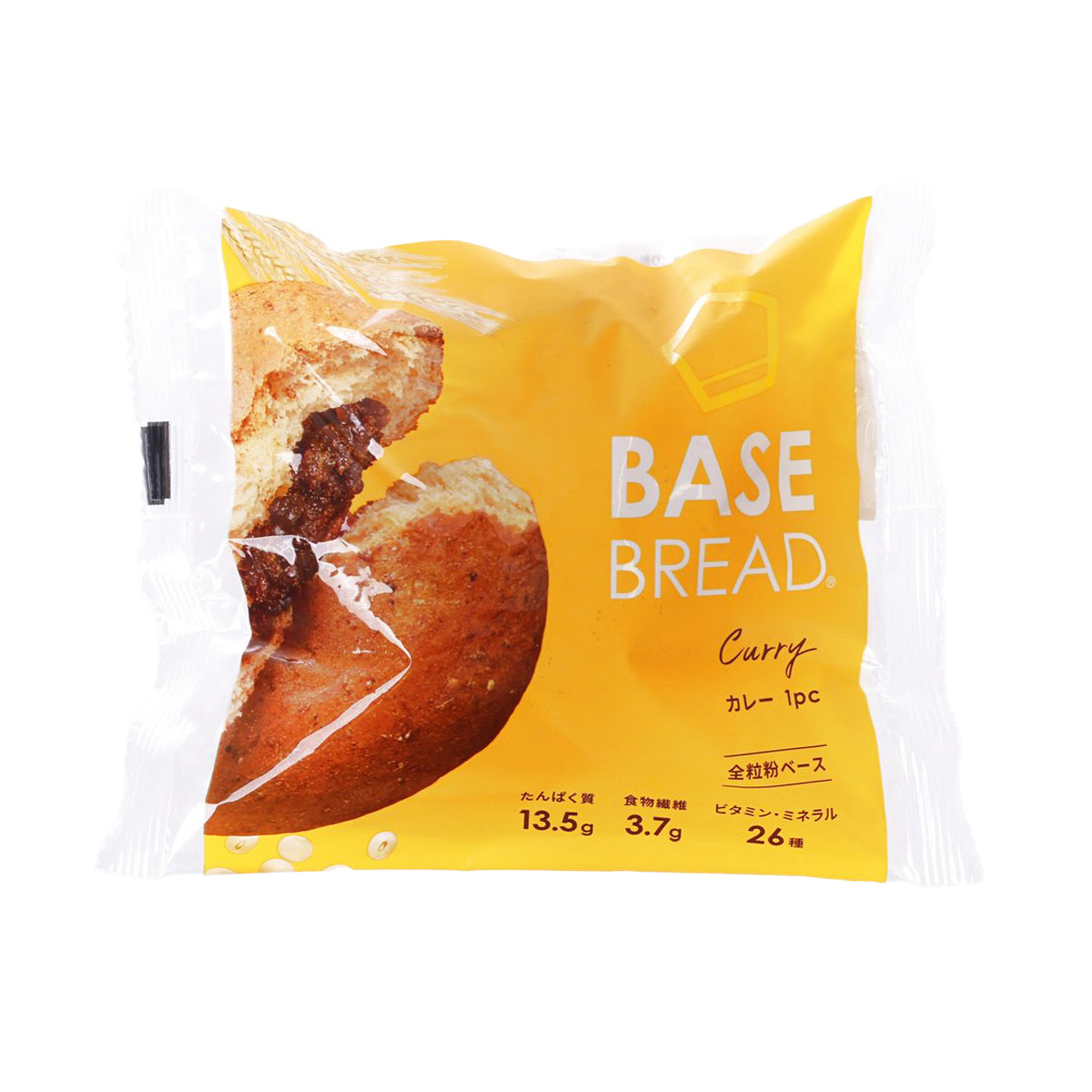 BASEFOOD curry bread single pack in yellow pouch