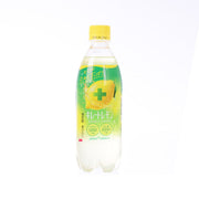 500 mL carbonated double lemon drink bottle with yellow cap and green label