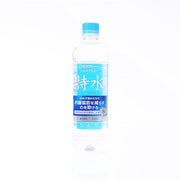 Tokusui water drink PET bottle with blue cap and blue label, 600 mL