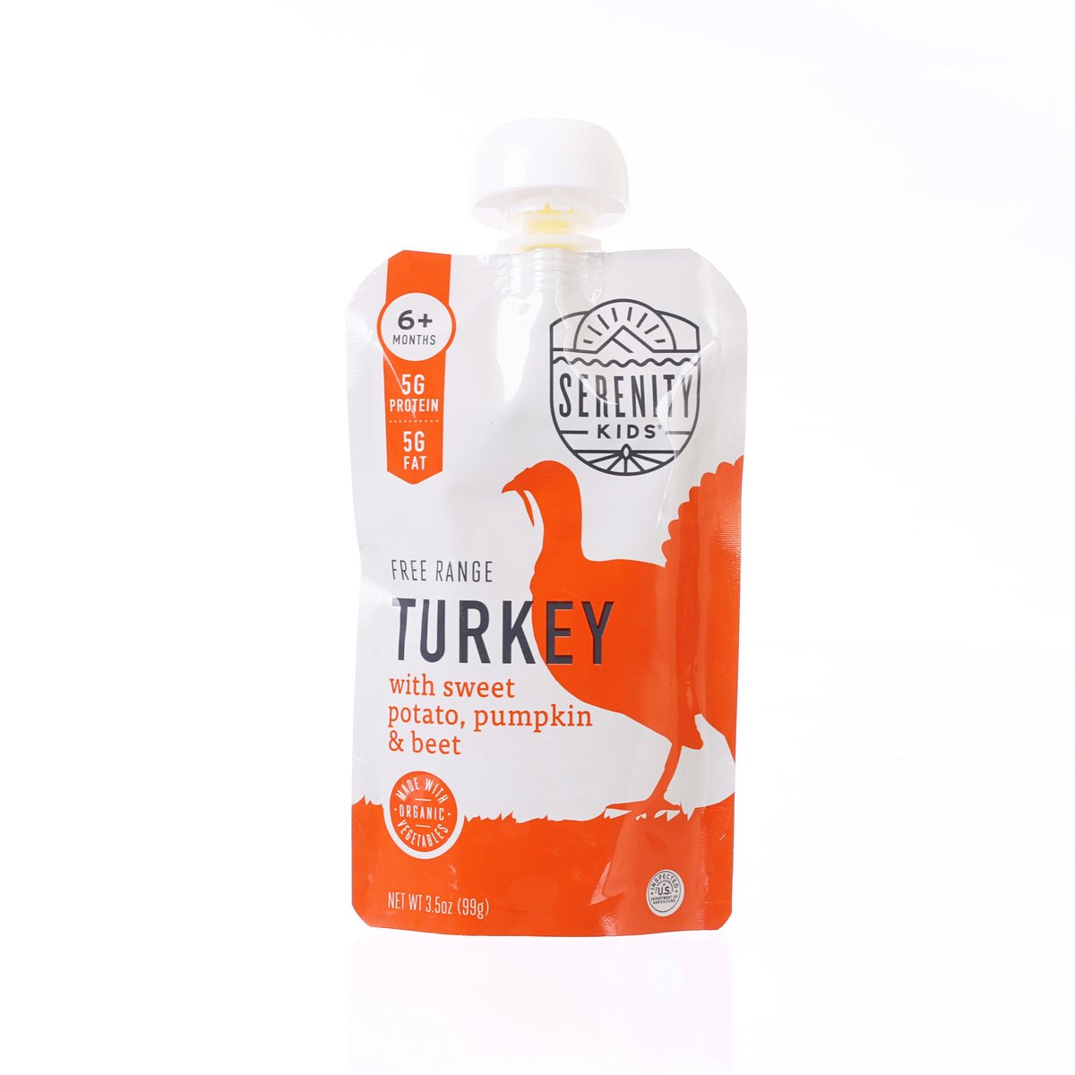 Serenity Kids free range turkey pouch with sweet potato, pumpkin & beet, 99g