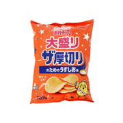 Calbee thick-cut potato chips big light salt flavor 107g pack, orange front label