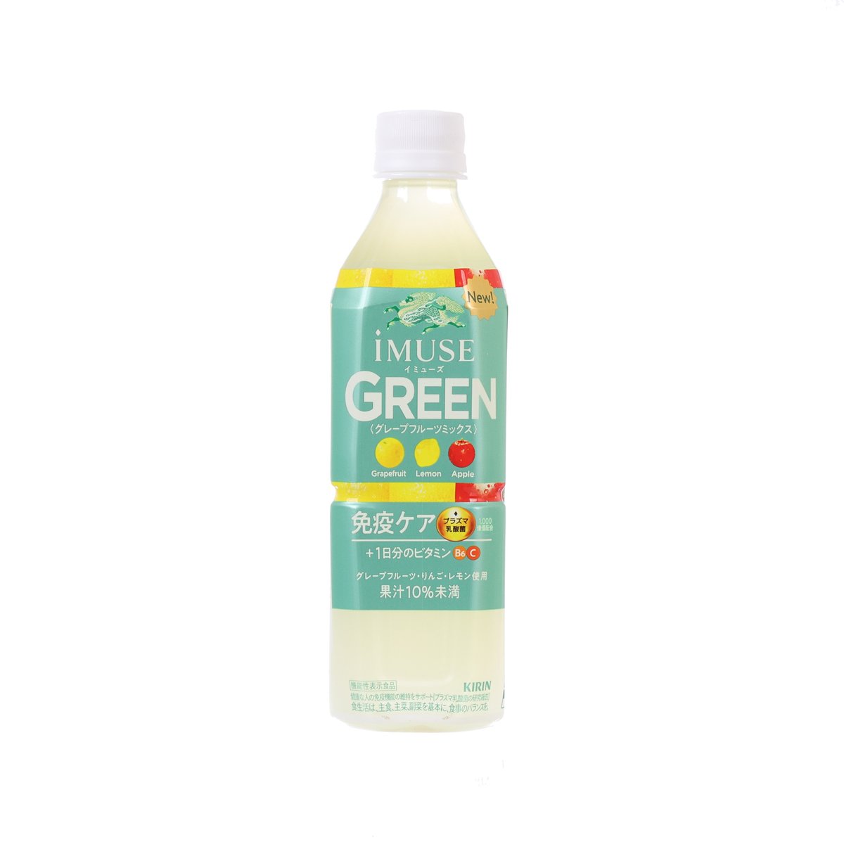 KIRIN Imuse Green water beverage PET bottle, 500 mL, white cap