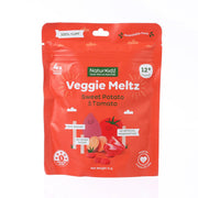 Veggie meltz snack pouch with sweet potato & tomato, resealable 10g, age 12+