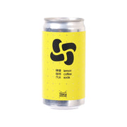 Lemon coffee soda can with yellow label and BeingSoda logo, 250 mL