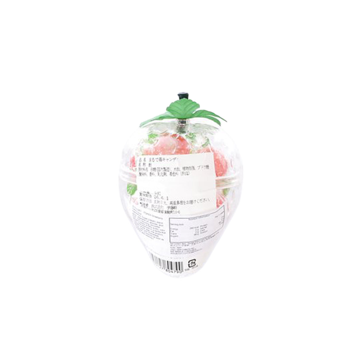 ITOKEN strawberry-shaped candy pack with back label, clear wrap over pink-red sweets