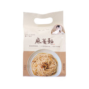 Sesame oil ginger noodle pouch, front view with noodle bowl graphic