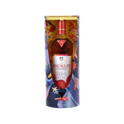 MACALLAN whisky bottle in blue gift tube, red label and gold cap, 700 mL