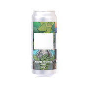 Hazy pale ale beer can with colorful landscape artwork and bold title text