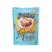 Blue Jagabee potato stick standing pouch, Bolognese ravioli flavored