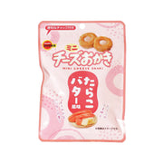 Mini cheese rice cracker pouch with cod roe butter flavor, pink