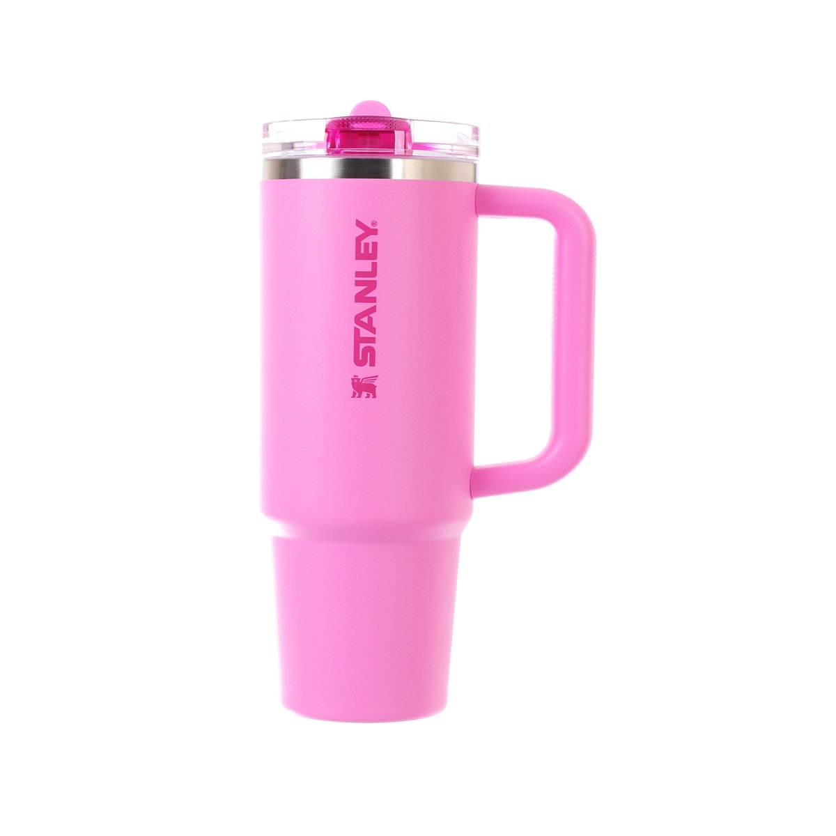 STANLEY pink 30oz tumbler with flip straw lid and carry handle
