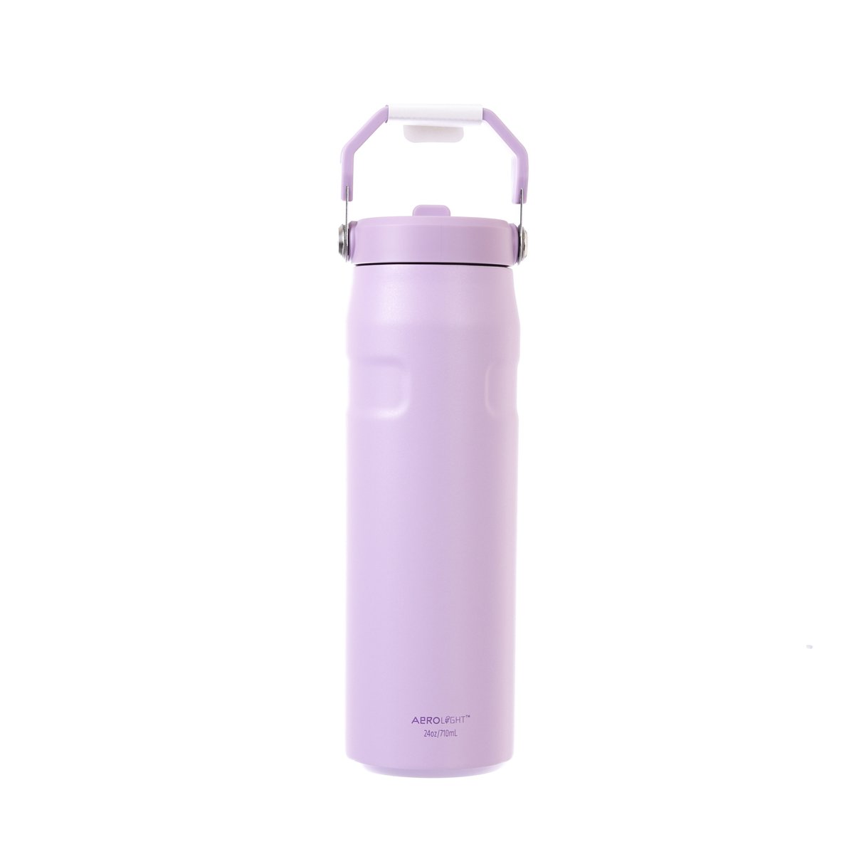 STANLEY IceFlow bottle, lilac, flip straw lid, side view