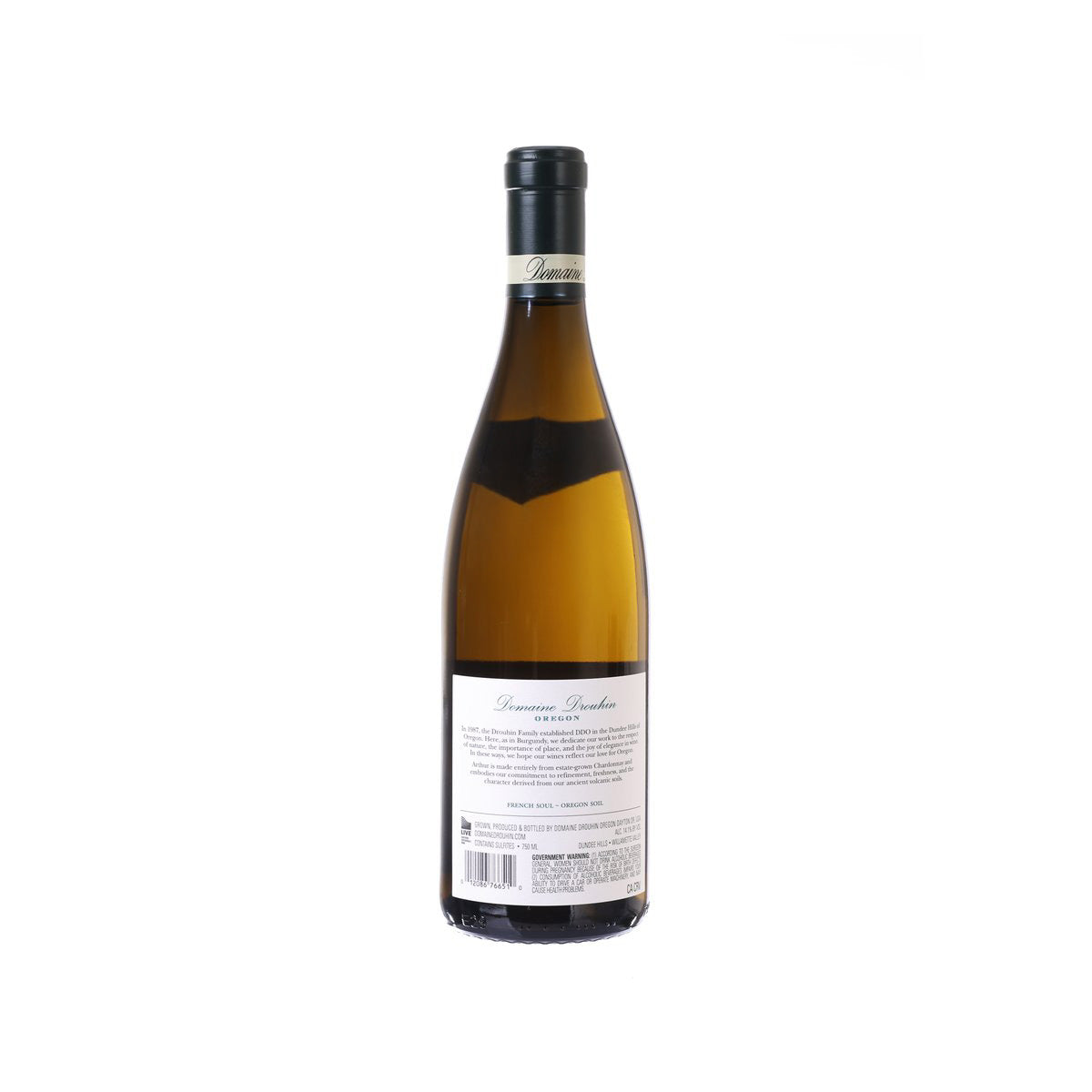 DOMAINE DROUHIN Arthur Chardonnay wine bottle, back label