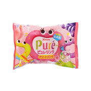 KANRO Pure Ring gummy assorted flavor pouch, colorful front pack with cute characters
