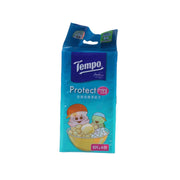 Tempo Protect mini disinfecting wet wipes mini pack, blue pouch with cartoon faces