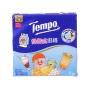 Tempo blue 3-ply hanging kitchen towel pack with cartoon New Year illustration