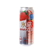 KIRIN canned strawberry drink, silver can with strawberry graphics and Alc 4%