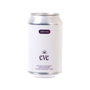 White Ground eve sparkling lavender lemonade soda can with silver top