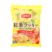 Lemon tea cookie pouch by Lipton, yellow pack with tea cookie artwork, 52g