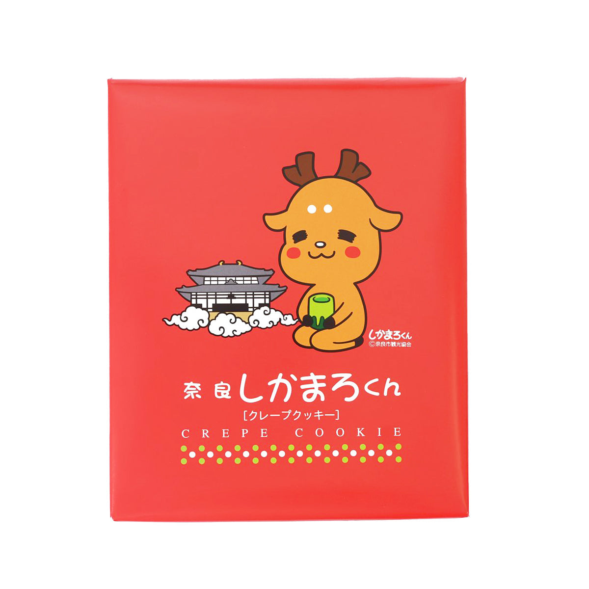 Red cookie gift box with cartoon character and crepe cookie text