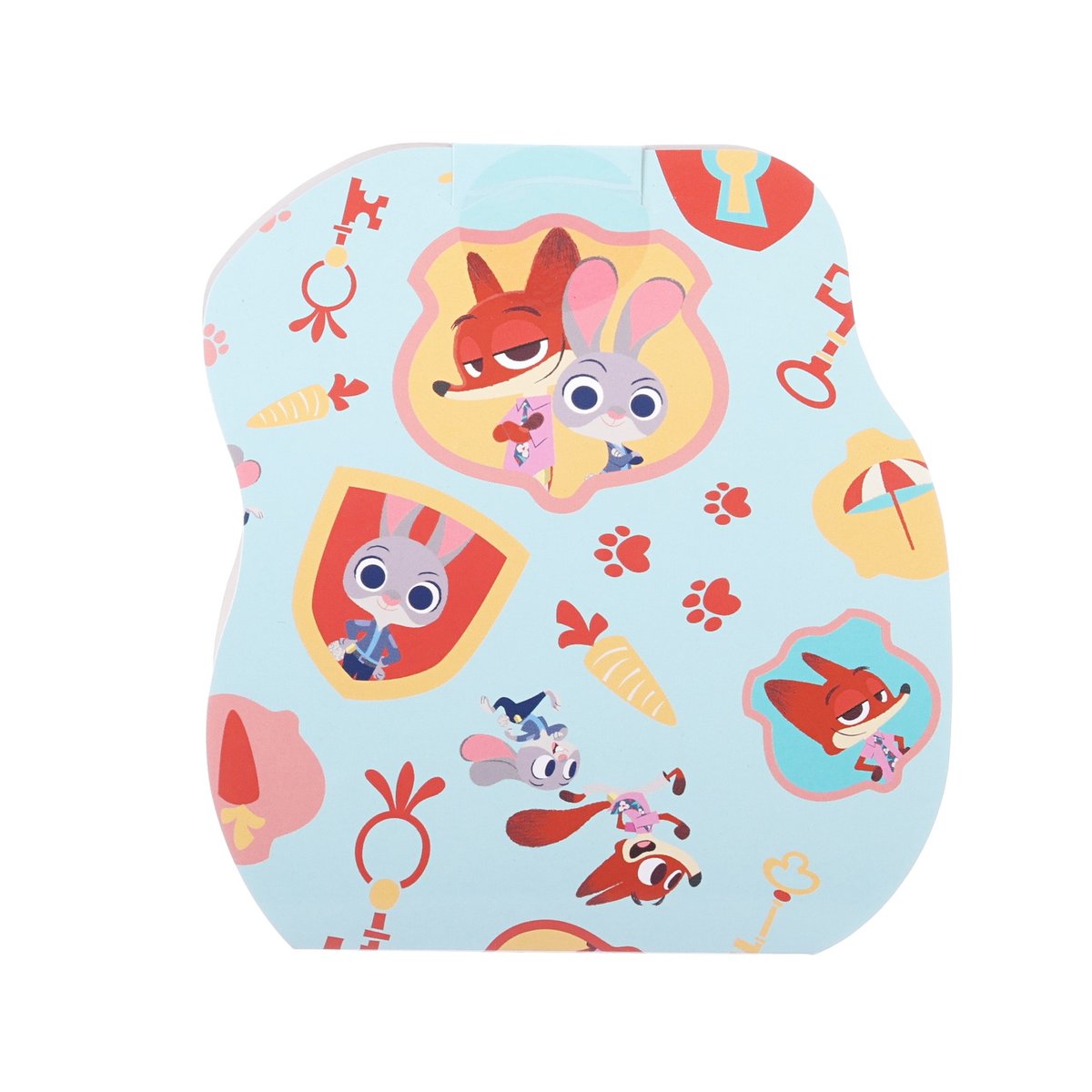 Cartoon chocolate box with repeating animal icon pattern and character faces