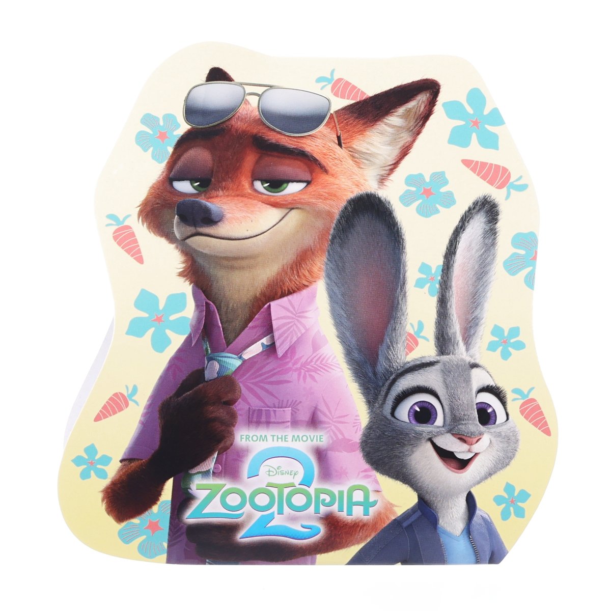 Cartoon chocolate box featuring red fox and gray rabbit characters wearing sunglasses