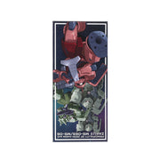 Zaku-shaped chocolate box with red and gray robot character artwork