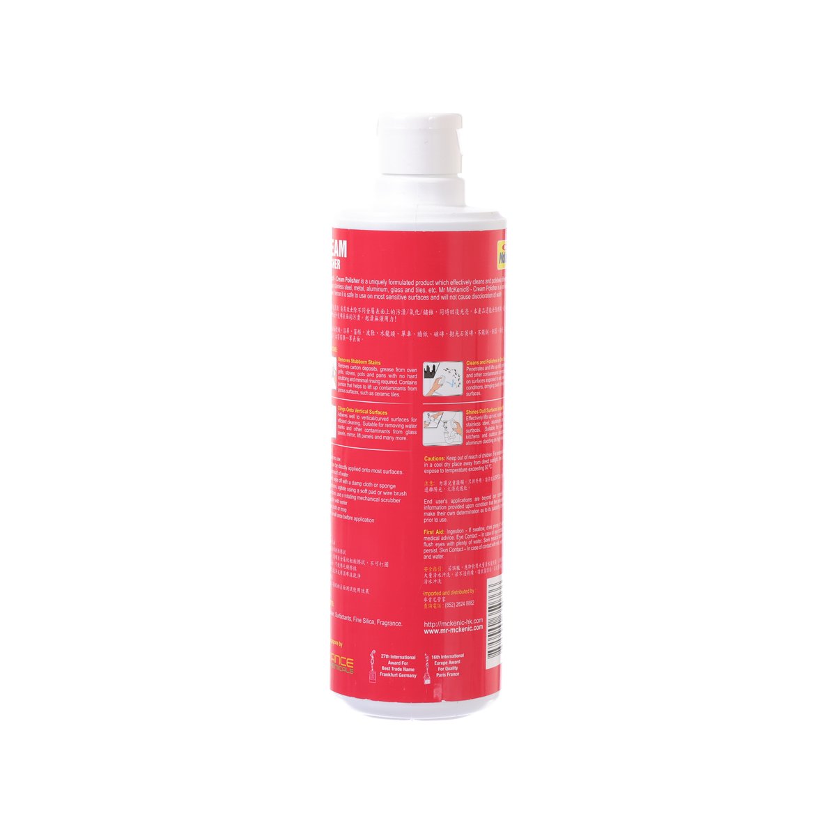 MR. MCKENIC Cream Polisher bottle, 500 mL, red back label with white cap