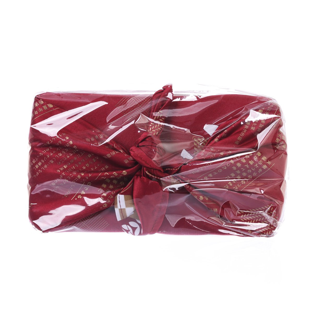MAI DO rice gift box, red patterned wrapping with bow ribbon