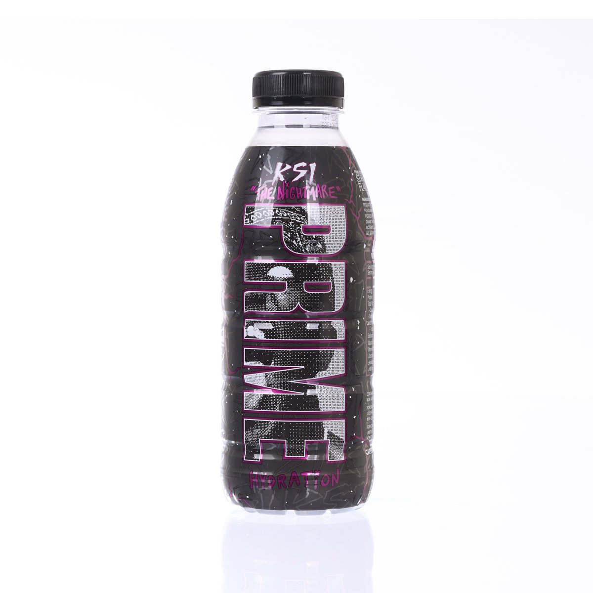 500mL hydration drink bottle, black, KSI Nightmare label on front