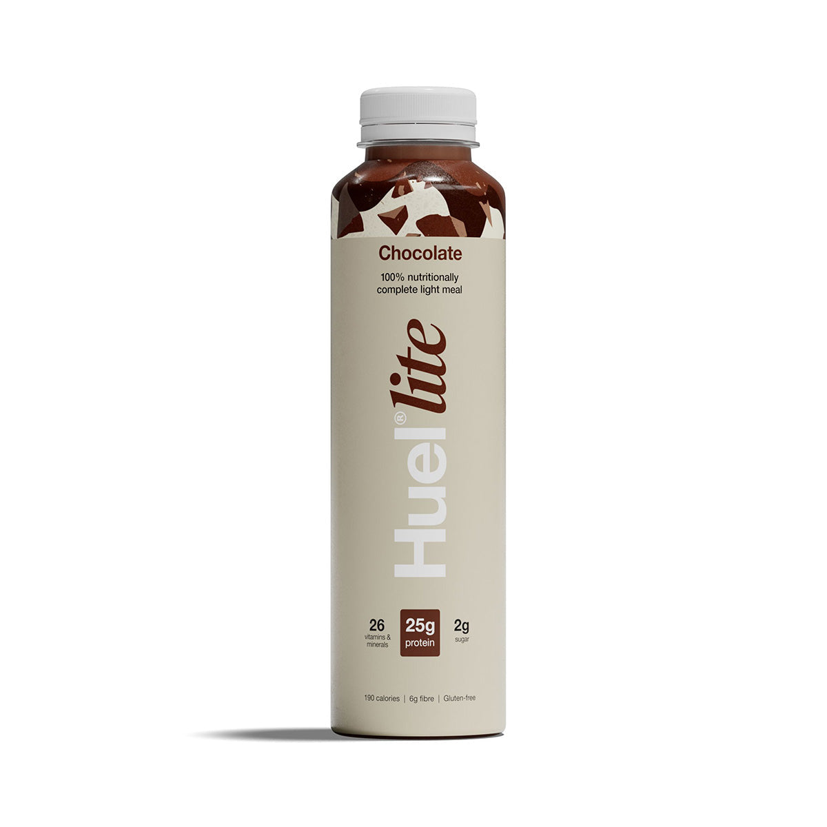 HUEL light protein meal drink bottle (Chocolate), PET container
