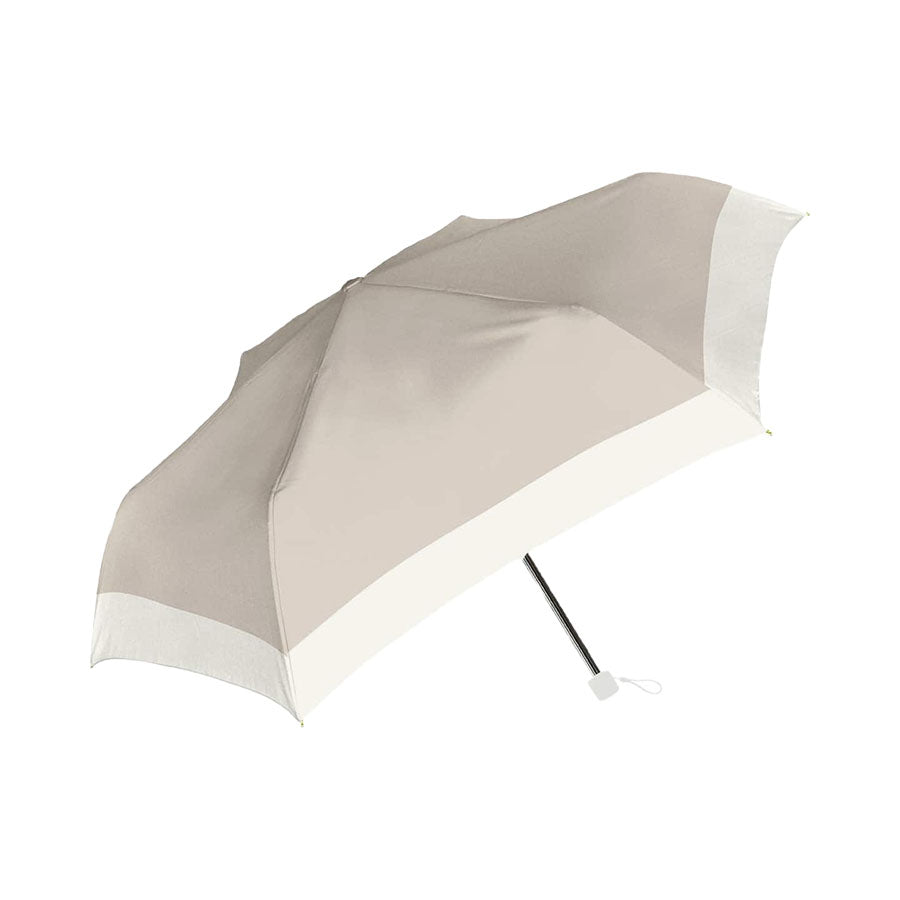 Greige bicolor fold parasol with light underside and straight handle