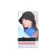 Black drawcord bucket hat with wide brim