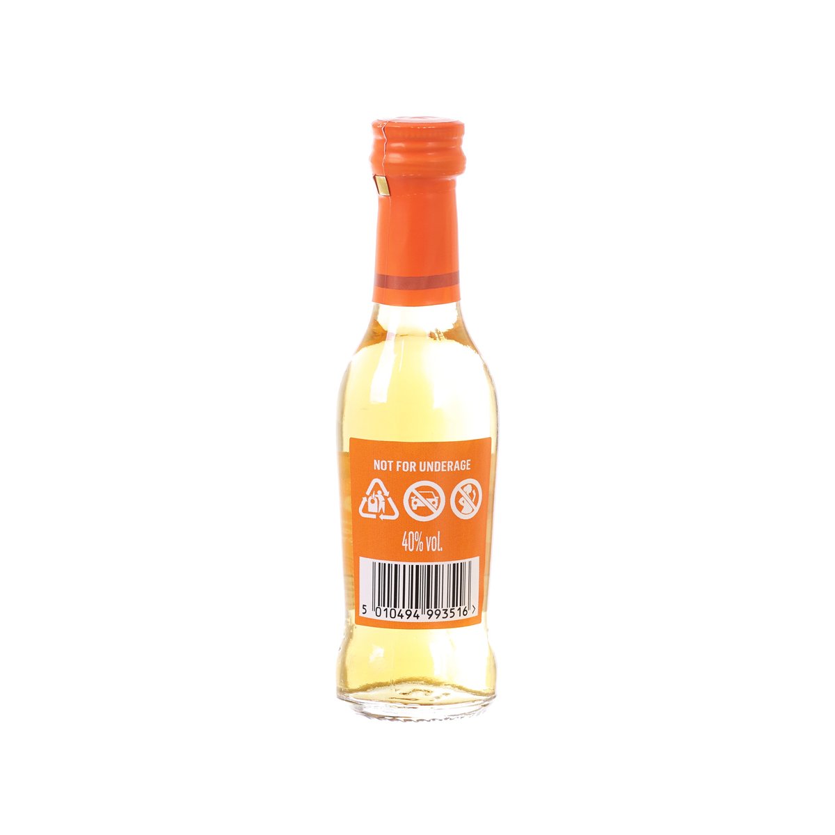 GLENMORANGIE 12-year whisky bottle back label with 40% vol and warnings