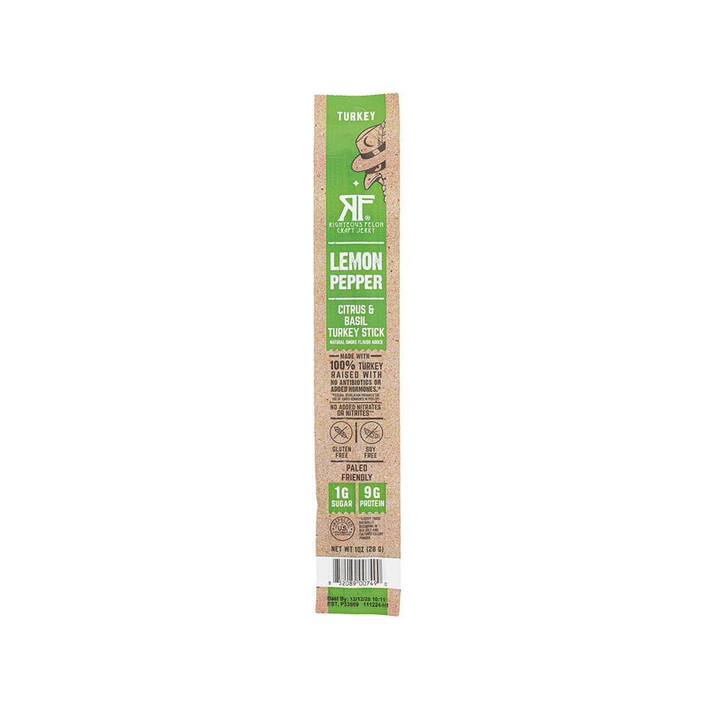RIGHTEOUS FELON Lemon Pepper Citrus & Basil Turkey Stick  (28g)