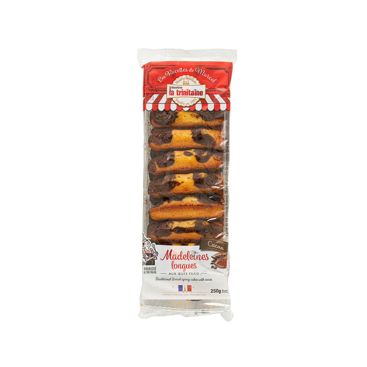 LES RECETTES DE MARCEL cacao finger-shaped madeleines, 250g in bag