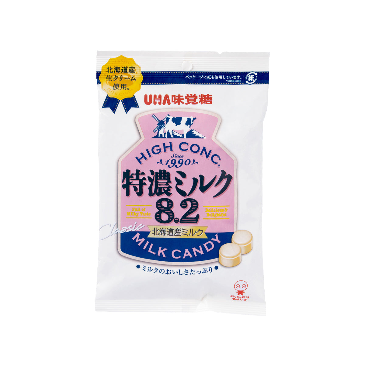 UHA MIKAKUTO milk candy bag, High Concentration 8.2 Hokkaido milk flavor, 88g