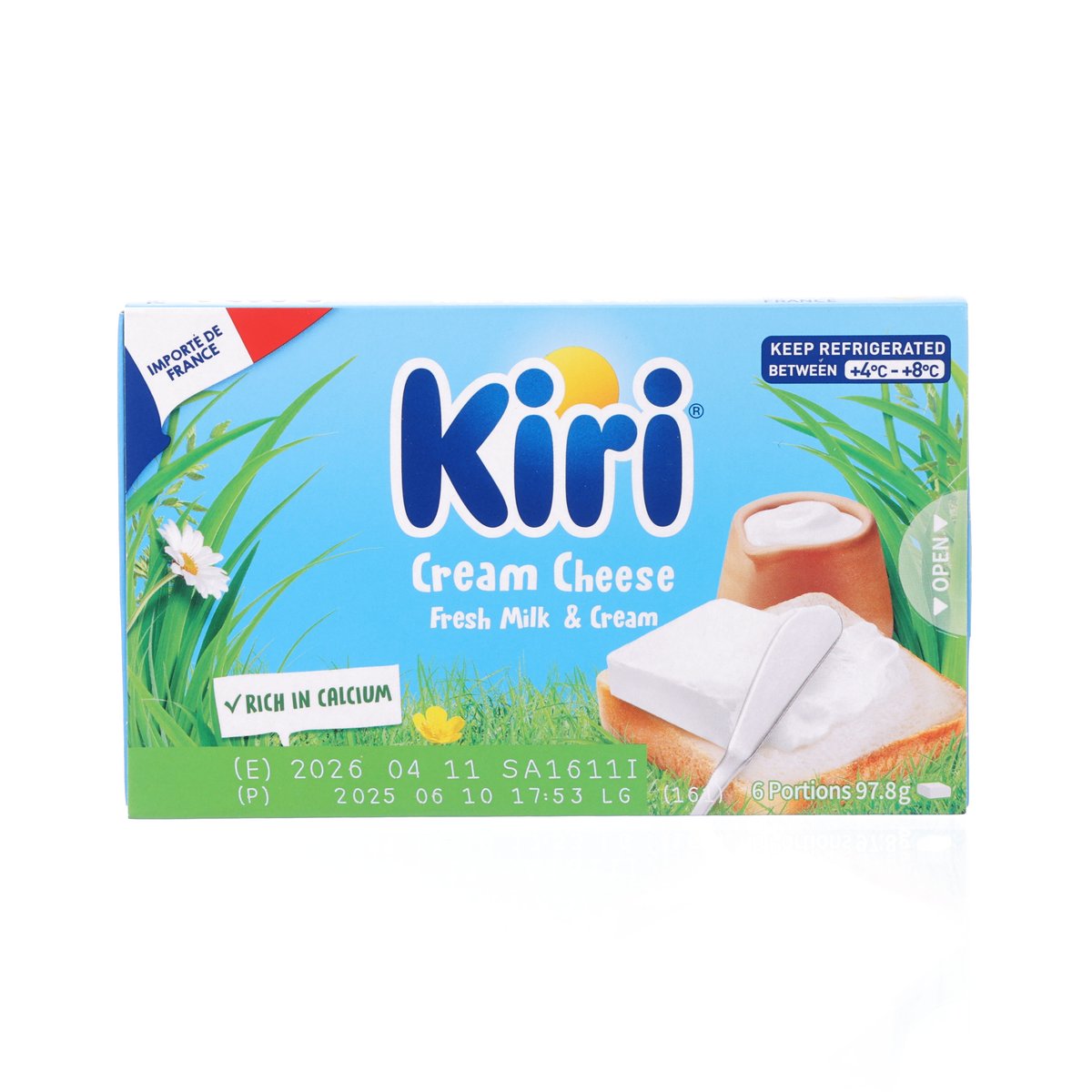 Kiri spreadable cream cheese box, 97.8 g, for refrigeration